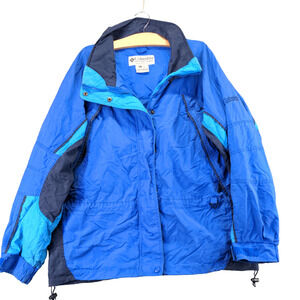 Vintage Columbia Fire Ridge Jacket Womens XL Long Sleeve Blue Snap Full Zip